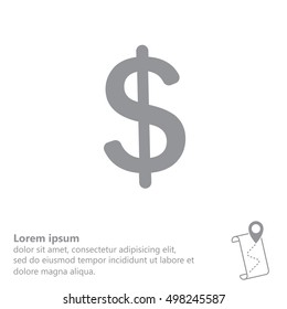 Flat dollar icon.