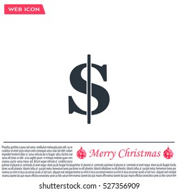 Flat dollar icon