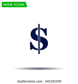 Flat dollar icon