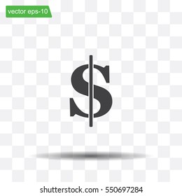 Flat dollar icon