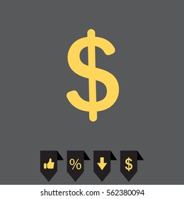 Flat dollar icon.