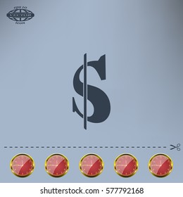 Flat dollar icon
