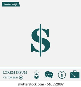 Flat dollar icon
