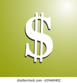 Flat dollar icon.