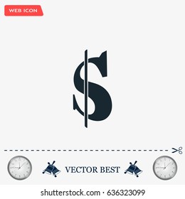 Flat dollar icon