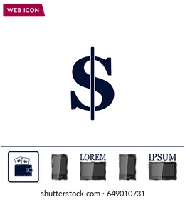 Flat dollar icon