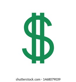 Flat dollar icon. American currency sign. Money cash isolated on background