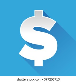 Flat dollar icon or sign