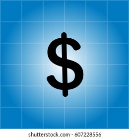 Flat dollar icon. vector illustration