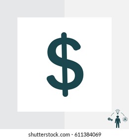 Flat dollar icon. vector illustration