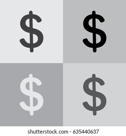 Flat dollar icon. vector illustration