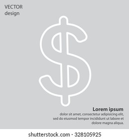 Flat dollar line icon.