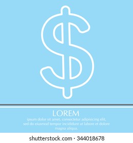 Flat dollar line icon.