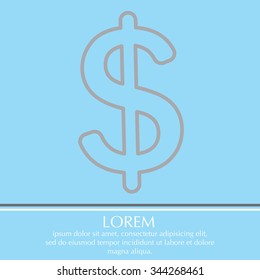 Flat dollar line icon.