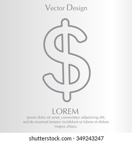 Flat dollar line icon.