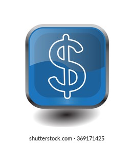 Flat dollar line icon.