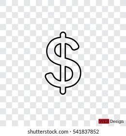 Flat dollar line icon.