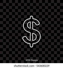 Flat dollar line icon.