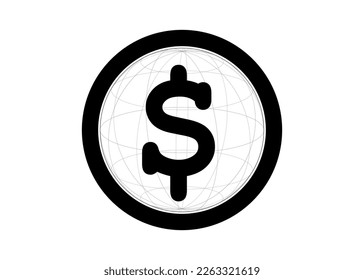 flat dollar logo isolated on white background. vector illustration. 