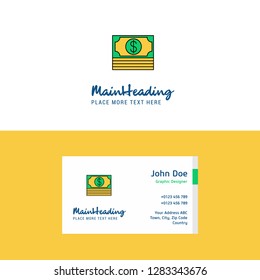 Flat Dollar  Logo and Visiting Card Template. Busienss Concept Logo Design
