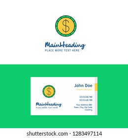 Flat Dollar  Logo and Visiting Card Template. Busienss Concept Logo Design