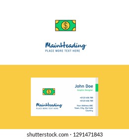 Flat Dollar Logo and Visiting Card Template. Busienss Concept Logo Design