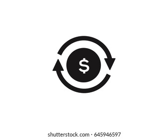 Flat dollar money circulate symbol