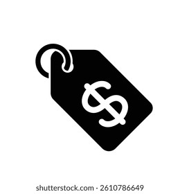 Flat dollar tag icon for pricing business ecommerce marketing symbol