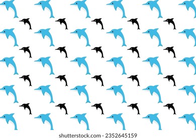 Flat Dolphin Animal Pattern Background, can be used for business designs, presentation designs or any suitable designs.