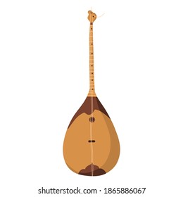 Flat dombra on white background.