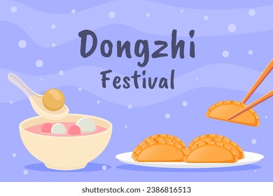 flat dongzhi festival background illustration design