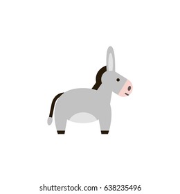Flat Donkey Element. Vector Illustration Of Flat Jackass Isolated On Clean Background. Can Be Used As Donkey, Jackass And Horse Symbols.
