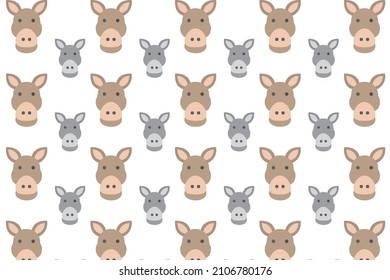 Flat Donkey Head Pattern Background