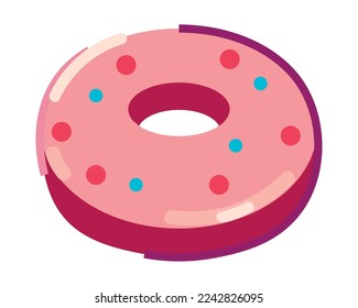 flaches Donut-Design auf Weiß