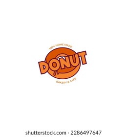 Flat donut logo design vector concept illustration idea