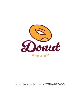 Flat donut logo design vector concept illustration idea