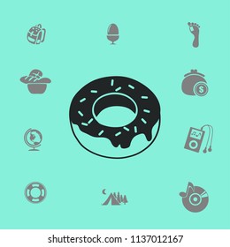 Flat donut vector icon.