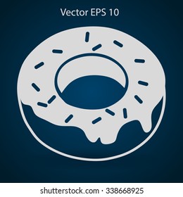 Flat donut vector icon.