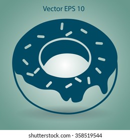 Flat donut vector icon.