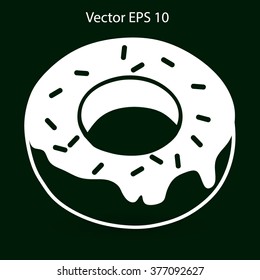 Flat donut vector icon.