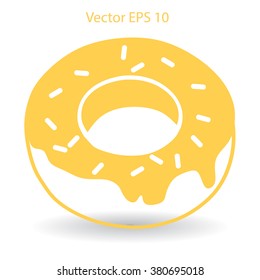 Flat donut vector icon.