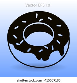 Flat donut vector icon.