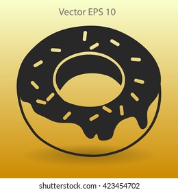 Flat donut vector icon.