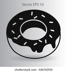 Flat donut vector icon.