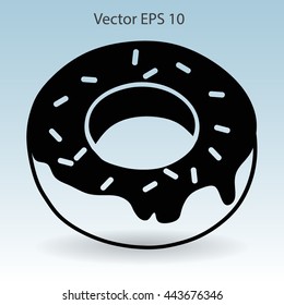 Flat donut vector icon.