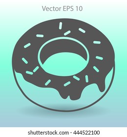 Flat donut vector icon.