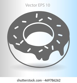 Flat donut vector icon.