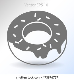 Flat donut vector icon.