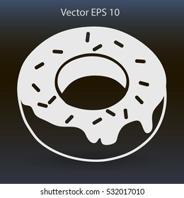 Flat donut vector icon.
