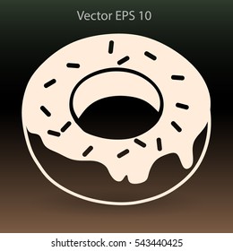 Flat donut vector icon.